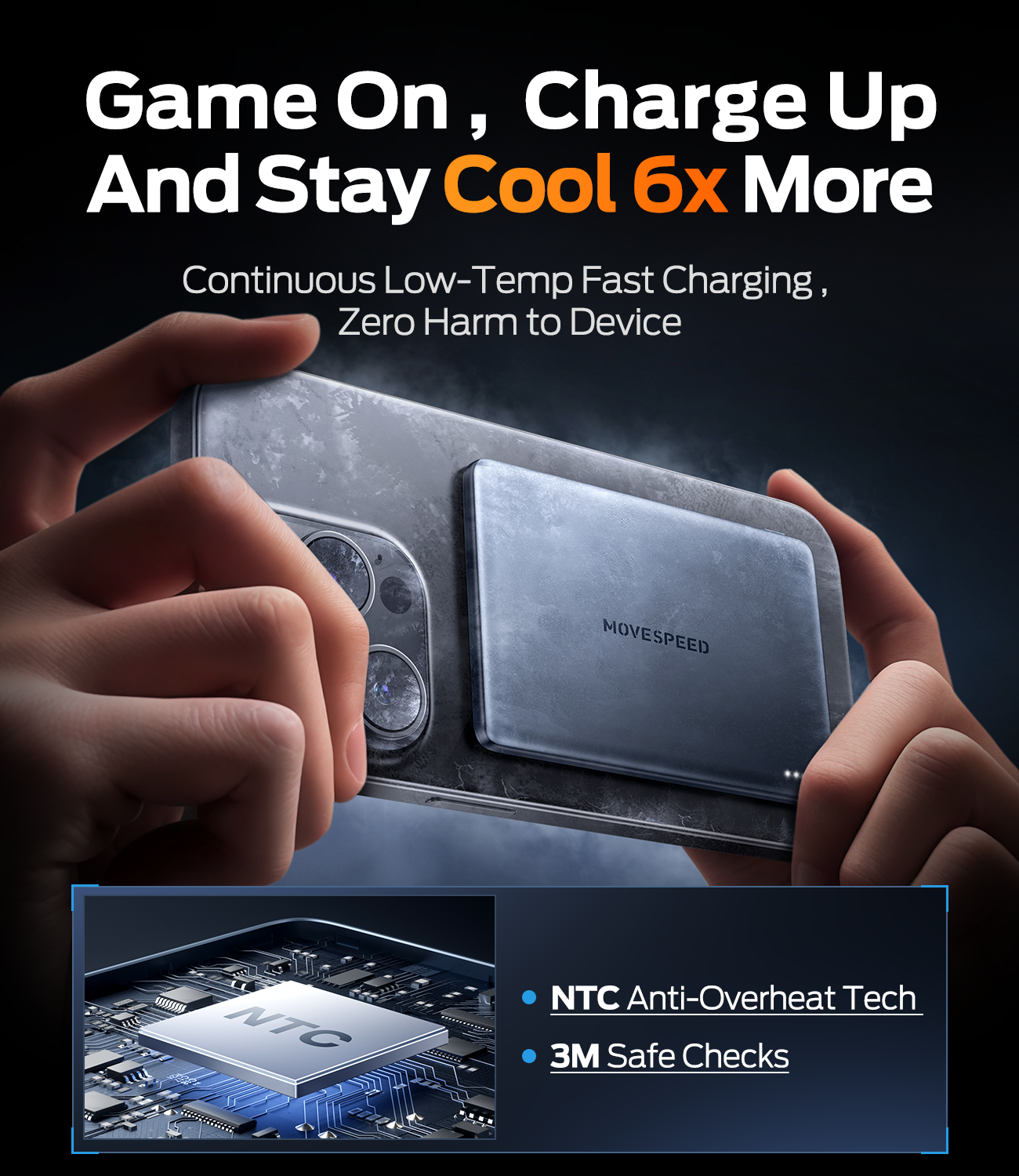 MOVESPEED 2025 Upgraded 0.3‘’ Ultra Slim MagSafe Portable Charger 5,000mAh Magnetic Wireless Card Power Bank