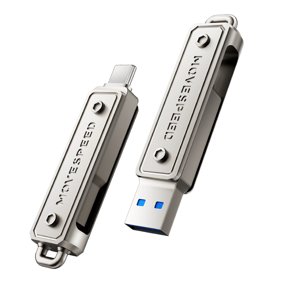 MOVESPEED 512GB USB Flash Drive, 130MB/s High-Speed Thumb Drive with USB 3.2 & Type-C Dual Ports, Compatible with Laptop, Android, MacBook, iPad, PC