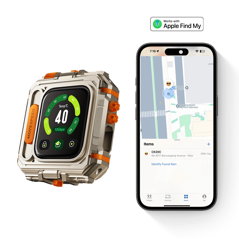 MOVESPEED GD10 1TB/2TB 1050MB/s USB 3.2 Gen 2, Supports 4K ProRes HDR Touch Screen Unlock With Apple Find My Portable SSD