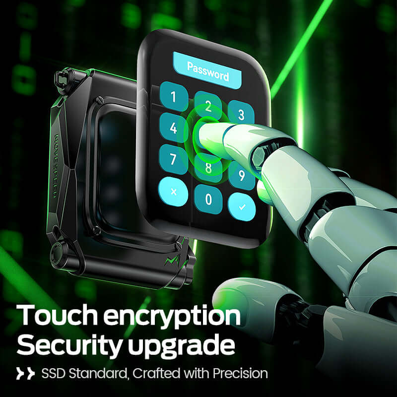 MOVESPEED ST10 1TB/2TB 1050MB/s USB 3.2 Gen 2, Supports 4K ProRes HDR Touch Screen Lock Portable SSD