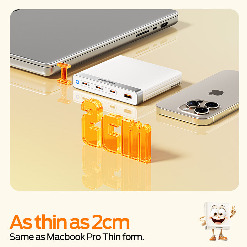 MOVESPEED 165W GaN Desktop Charger, Multi-Port USB-C Fast Charging Station for Laptop, iPhone, iPad, MacBook, Android – with Storage Base (+Magnetic Stand)