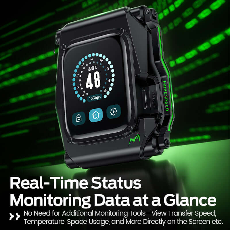 MOVESPEED ST10 1TB/2TB 1050MB/s USB 3.2 Gen 2, Supports 4K ProRes HDR Touch Screen Lock Portable SSD