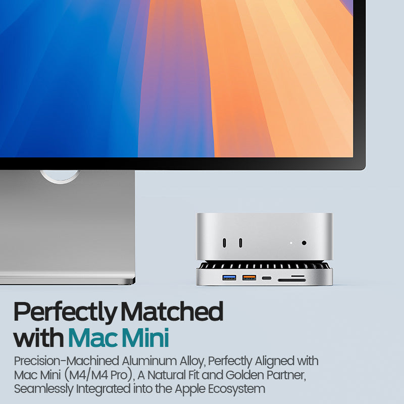 MOVE SPEED Mac Mini M4/M4Pro Stand & Hub with SSD Enclosure