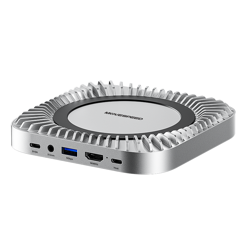 MOVESPEED for Mac Mini M4/M4Pro Stand & Hub 10Gbps/40Gbps/80Gbps Transfer, 1TB-4TB SSD Enclosure & Full Port Expansion