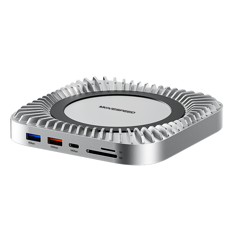 MOVESPEED for Mac Mini M4/M4Pro Stand & Hub 10Gbps/40Gbps/80Gbps Transfer, 1TB-4TB SSD Enclosure & Full Port Expansion