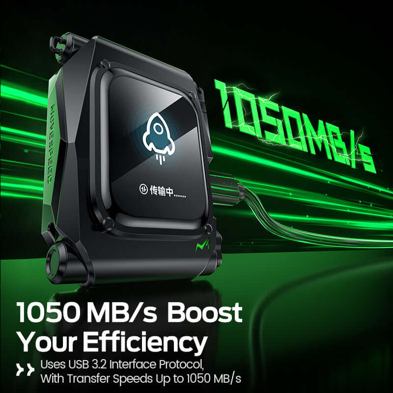 MOVESPEED ST10 1TB/2TB 1050MB/s USB 3.2 Gen 2, Supports 4K ProRes HDR Touch Screen Lock Portable SSD
