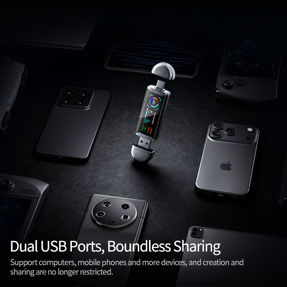 SeeU SU10 Smart Display USB Drive 128GB-2TB 1090MB/s, USB 3.2 Gen2+Type C with Dual Ports