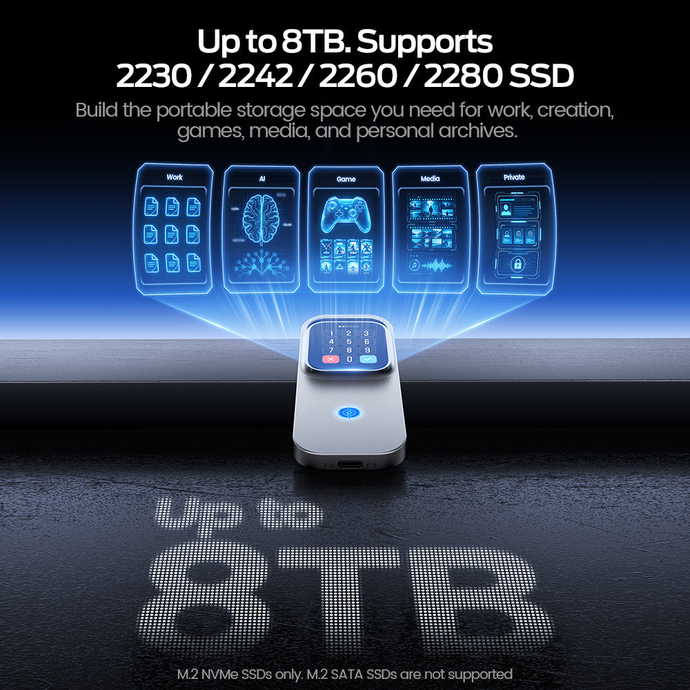 MOVESPEED AC10 Smart Touch Screen Encrypted SSD Enclosure