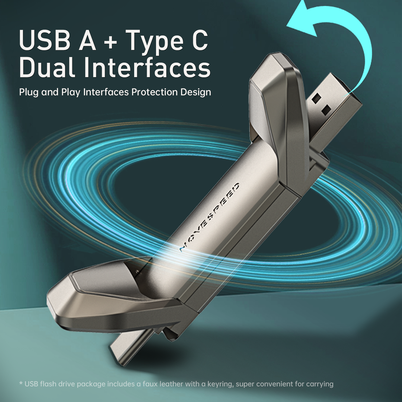 MOVE SPEED 512GB-2TB Solid State Flash Drive USB 3.2 550MB/s-2TB High Speed, Type C USB Dual Interface Drive, Compatible with Android/Windows/Mac OS/iOS/Linux