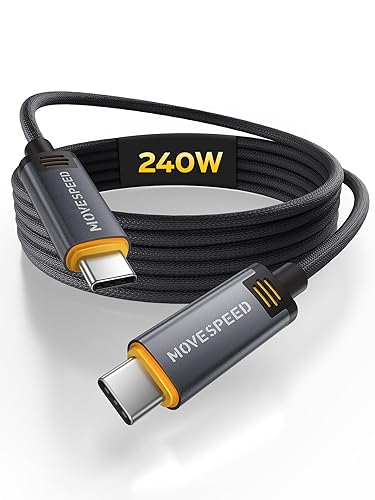 MOVESPEED for Thunderbolt 4 Cable Supports 40 Gbps Data Transfer, 8K HD Display, 240W Charging, USB C to USB C Cable, for iPhone 15 Series,Type-C Laptop, Docking etc.