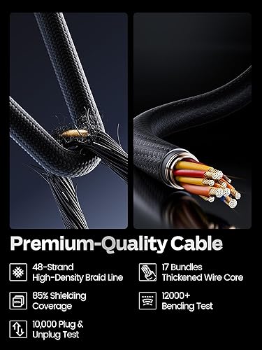 MOVESPEED for Thunderbolt 4 Cable Supports 40 Gbps Data Transfer, 8K HD Display, 240W Charging, USB C to USB C Cable, for iPhone 15 Series,Type-C Laptop, Docking etc.
