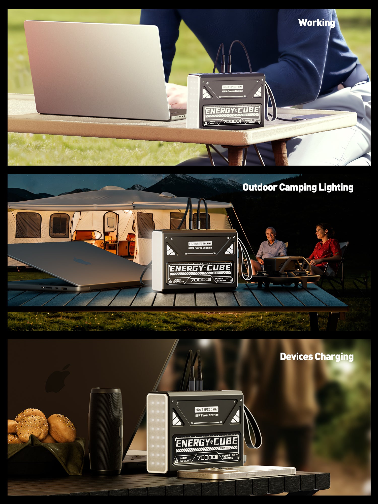 MOVESPEED Z70 Pro Max 70000mAh 145W with Smart Digital Display+3 Level Lighting and SOS Mode Professional Outdoor Power Bank