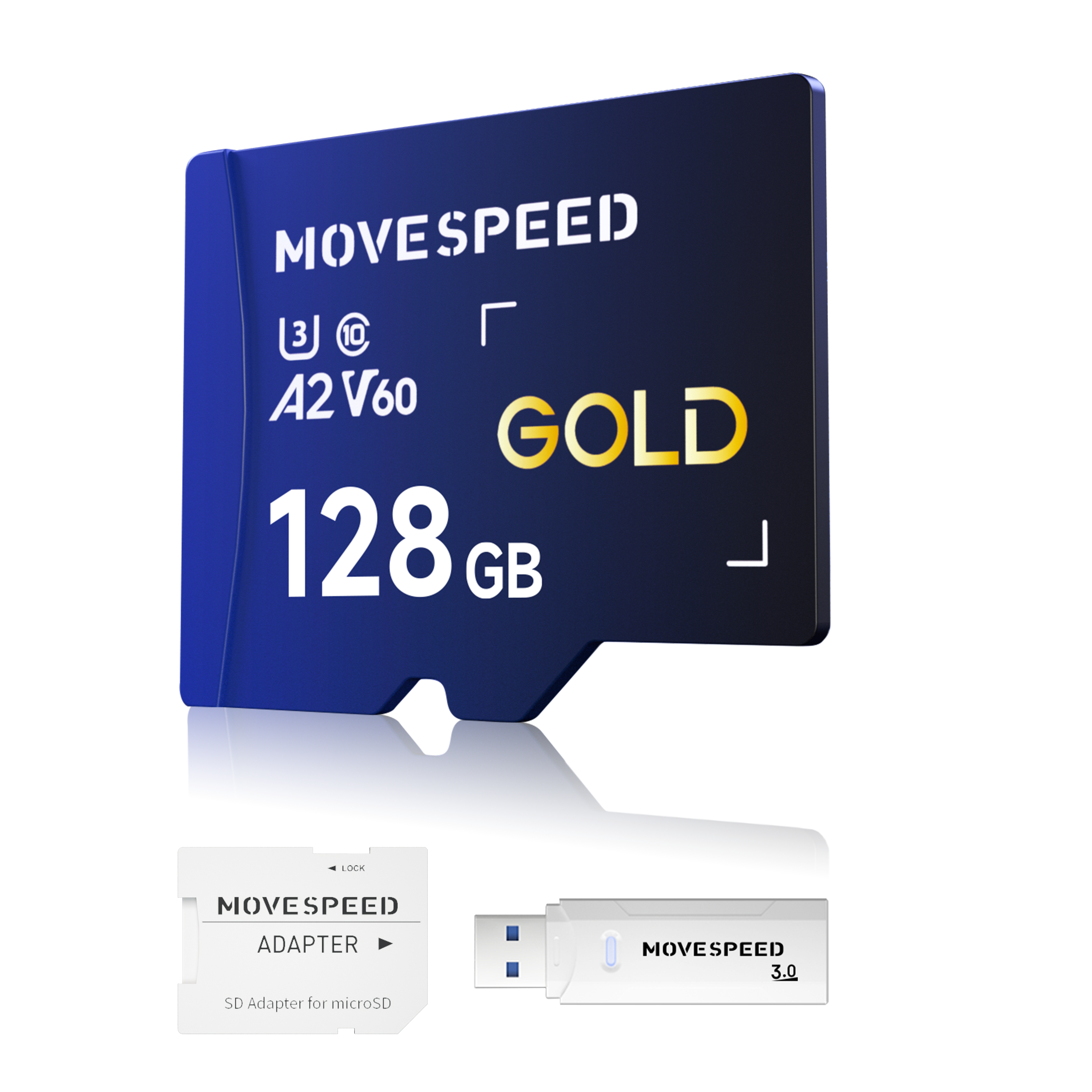 MOVESPEED GOLD Micro SD Card 128GB–1TB, U3 A2 V60, Up to 170MB/s, High-Speed Memory Card for 4K Video, Smartphone, Camera, Drone, Nintendo Switch, Dash Cam