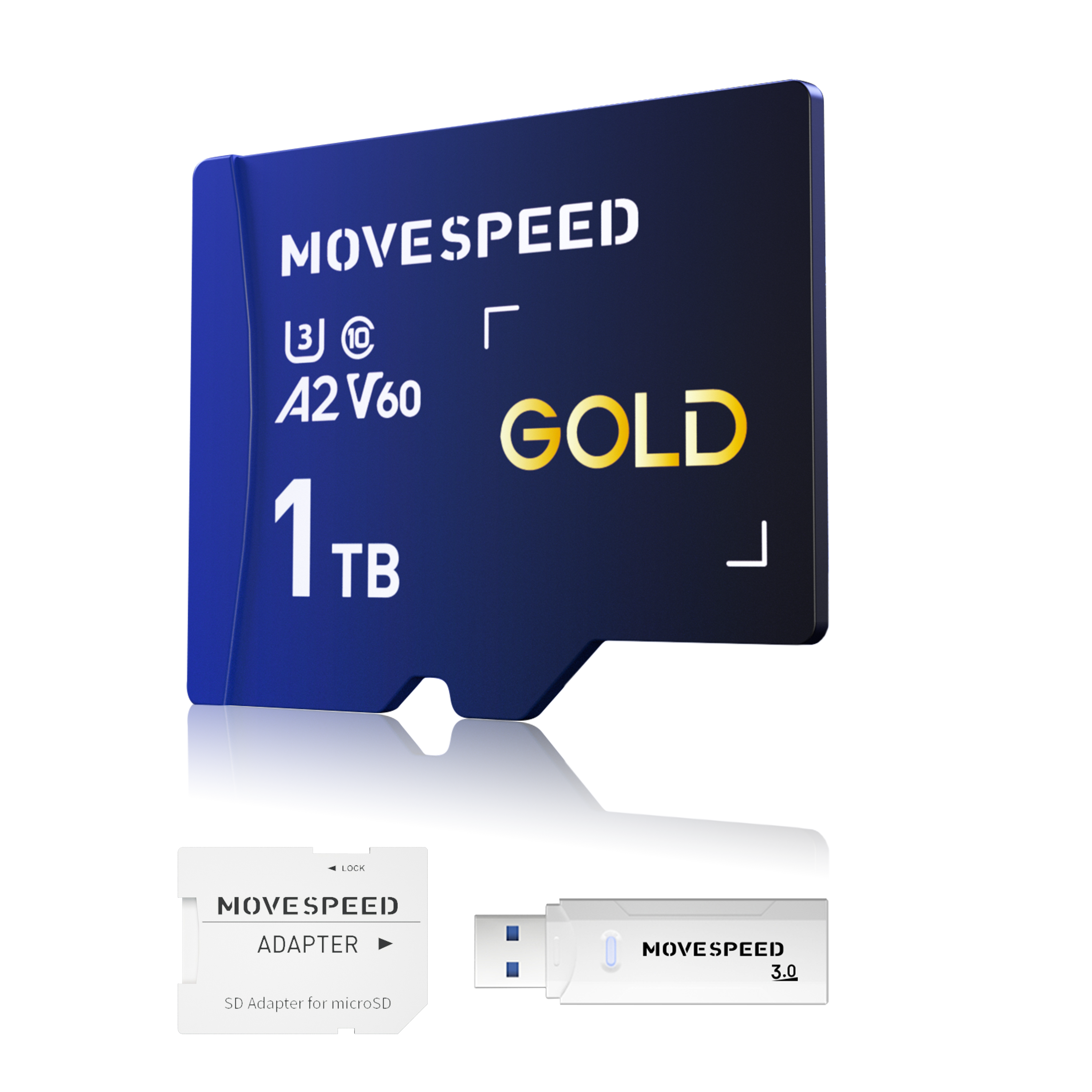 MOVESPEED GOLD Micro SD Card 128GB–1TB, U3 A2 V60, Up to 170MB/s, High-Speed Memory Card for 4K Video, Smartphone, Camera, Drone, Nintendo Switch, Dash Cam