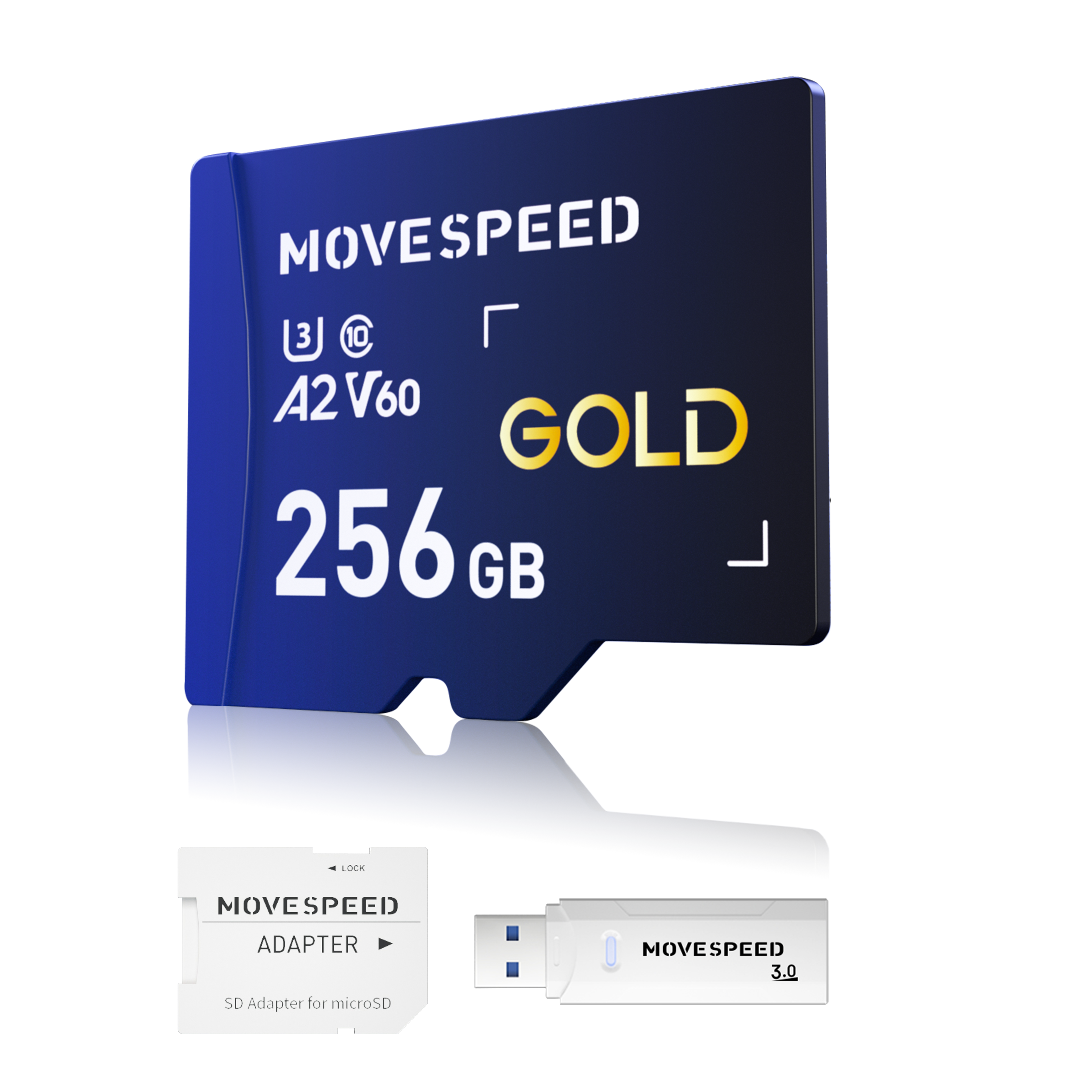 MOVESPEED GOLD Micro SD Card 128GB–1TB, U3 A2 V60, Up to 170MB/s, High-Speed Memory Card for 4K Video, Smartphone, Camera, Drone, Nintendo Switch, Dash Cam