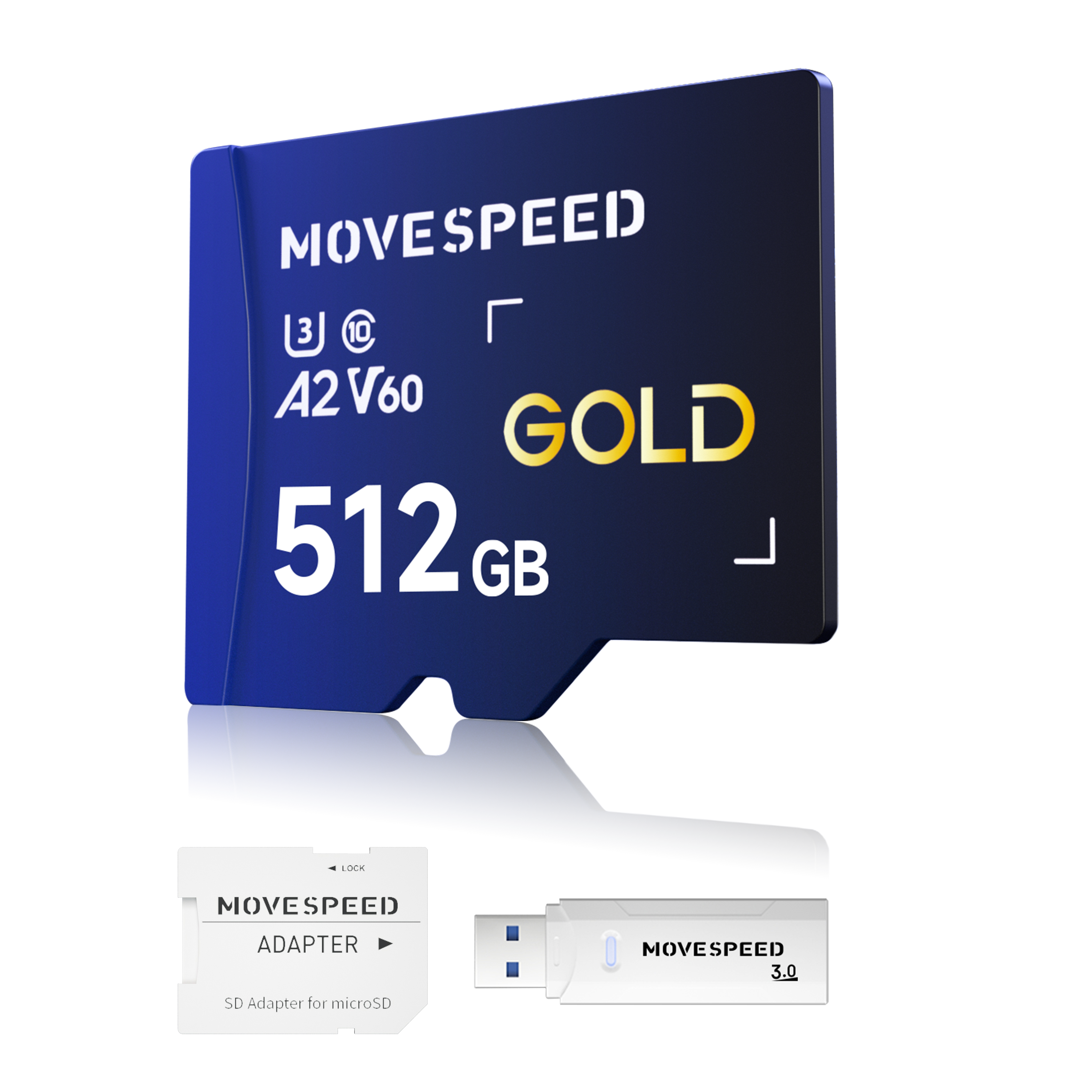 MOVESPEED GOLD Micro SD Card 128GB–1TB, U3 A2 V60, Up to 170MB/s, High-Speed Memory Card for 4K Video, Smartphone, Camera, Drone, Nintendo Switch, Dash Cam