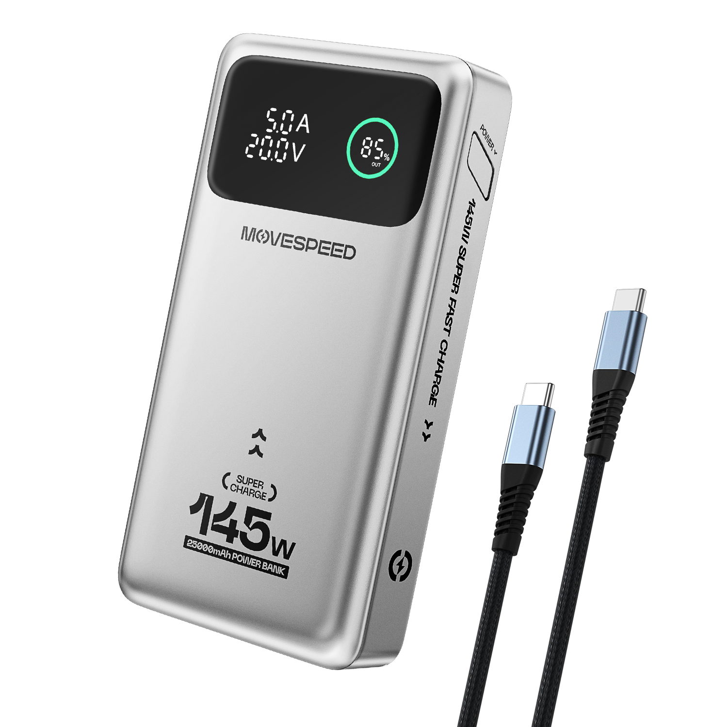 MOVESPEED M25 PRO 25,000mAh 145W with Digital Display, Airplane-Safe Portable Power Bank