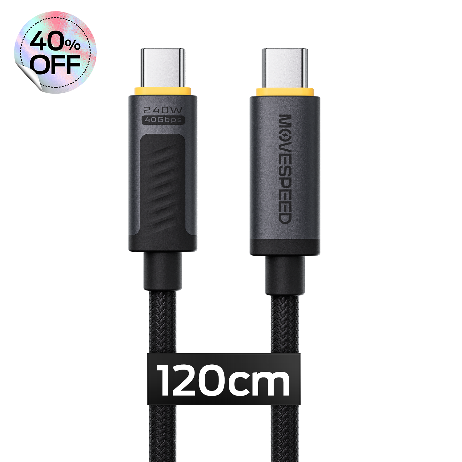 MOVESPEED for Thunderbolt 4 Cable Supports 40 Gbps Data Transfer, 8K HD Display, 240W Charging, USB C to USB C Cable, for iPhone 15 Series,Type-C Laptop, Docking etc.