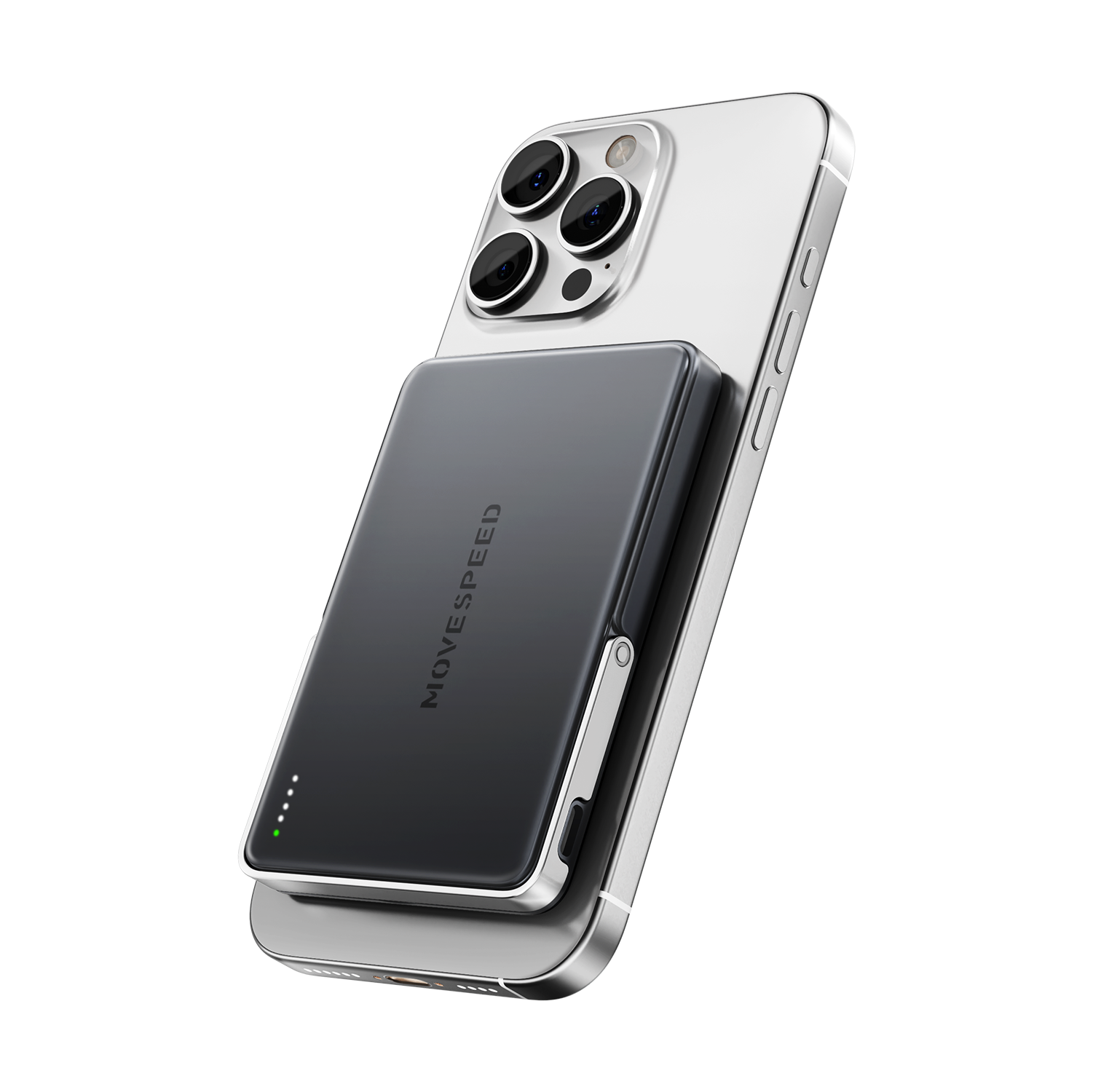 MOVESPEED 2025 Upgraded 0.3‘’ Ultra Slim MagSafe Portable Charger 5,000mAh Magnetic Wireless Card Power Bank
