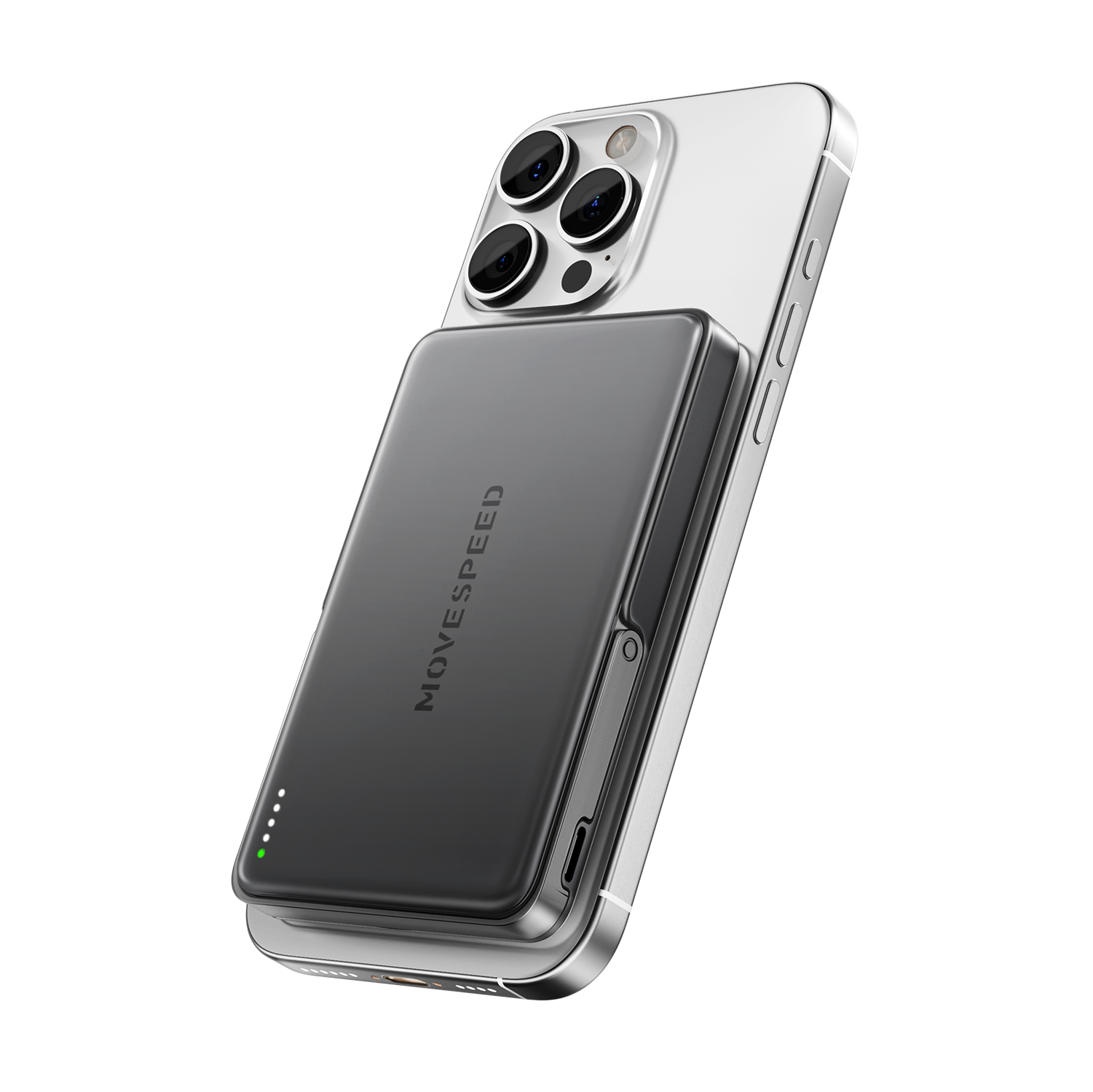MOVESPEED 2025 Upgraded 0.3‘’ Ultra Slim MagSafe Portable Charger 5,000mAh Magnetic Wireless Card Power Bank