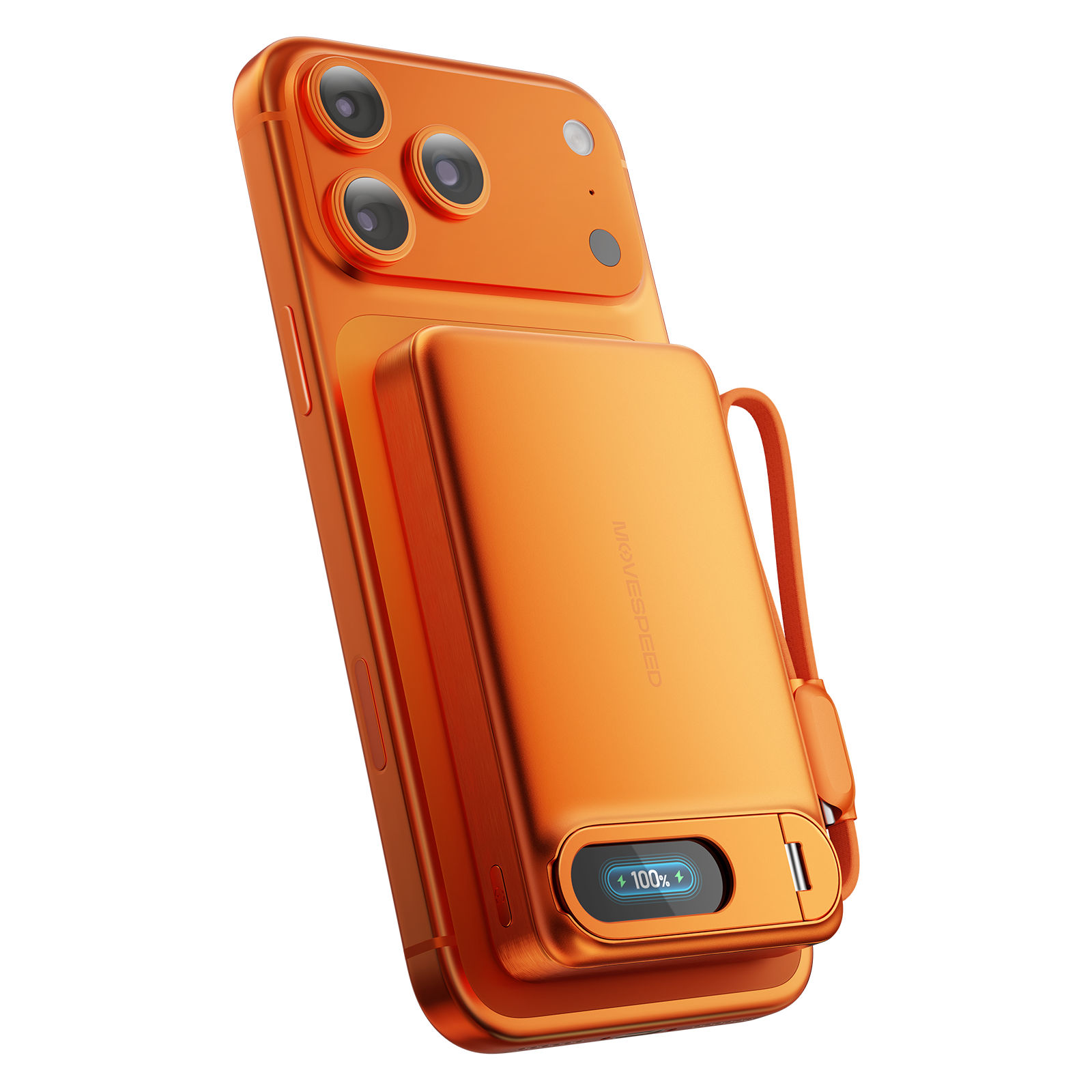 MOVESPEED 3-in-1 Safer Solid-State Power Bank Qi2.2 5000mAh 20W / 10000mAh 45W MagSafe Wireless Fast Charger with Integrated Stand & Cable, Smart LCD Display, Ultimate Safety & Portability