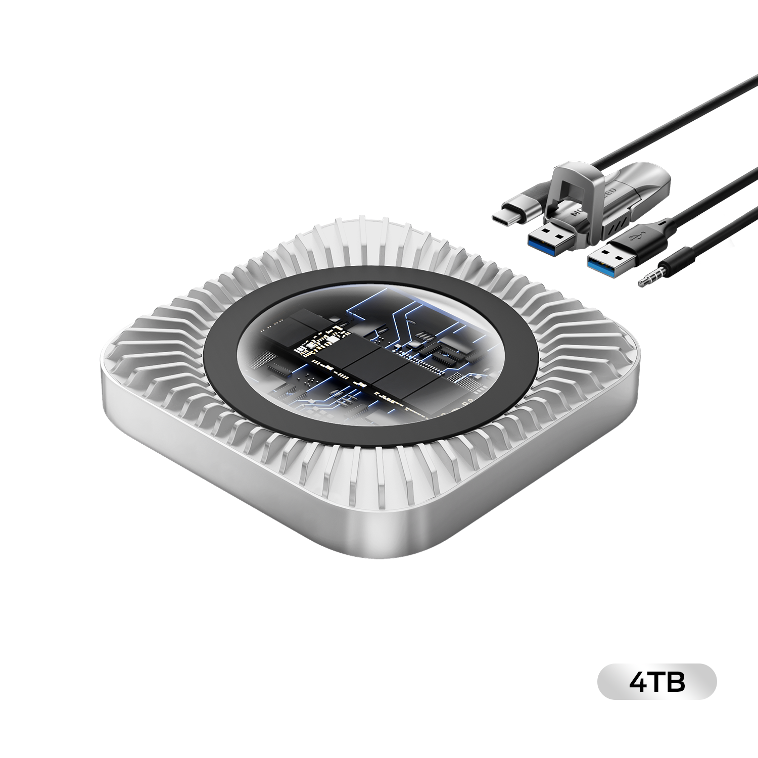 MOVESPEED for Mac Mini M4/M4Pro Stand & Hub 10Gbps/40Gbps/80Gbps Transfer, 1TB-4TB SSD Enclosure & Full Port Expansion