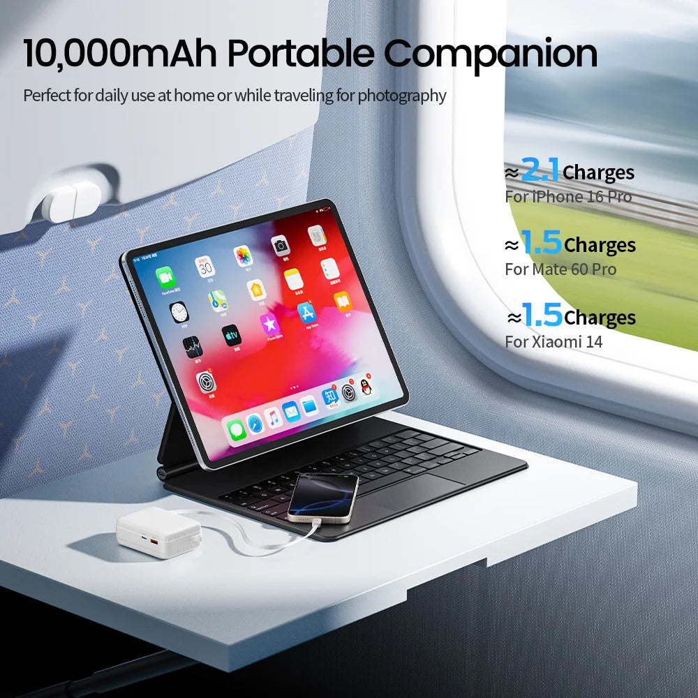 MOVESPEED P09 Mini Power Bank 10000mAh PD 20W Fast Charge External Battery w/ Type C Cable Portable Charger