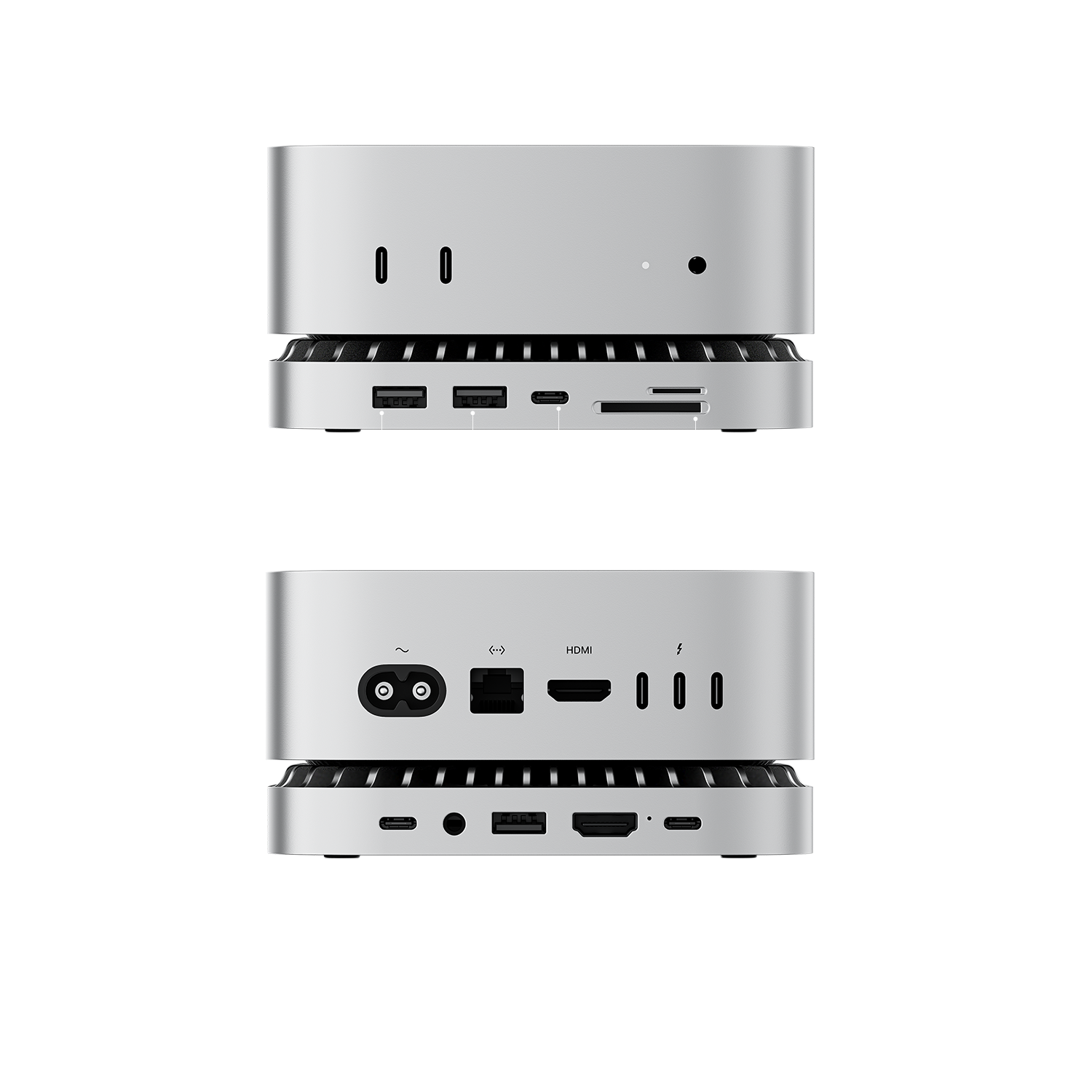 MOVESPEED x RayCue New M4/2024 Mac Mini Hub & Stand with NVMe/ M.2 SATA SSD Enclosure for All New Mac Mini M4/M4Pro