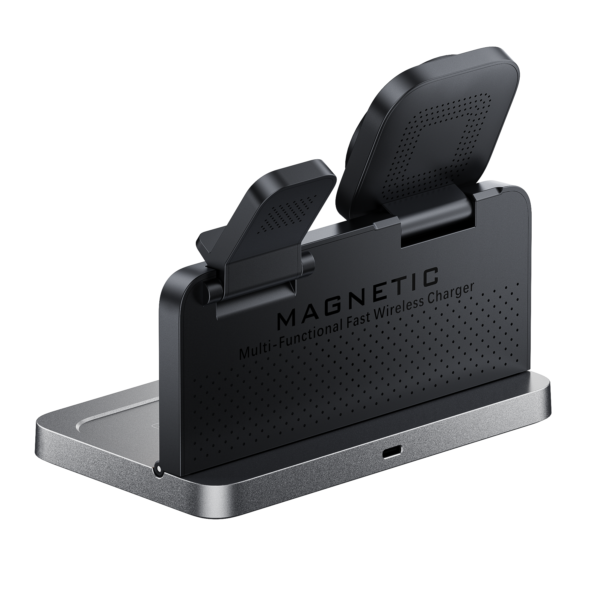 MOVESPEED 5-in-1 MagSafe Wireless Charging Station with 15W Fast Charger, Alarm Clock & Night Light for iPhone, Apple Watch, AirPods