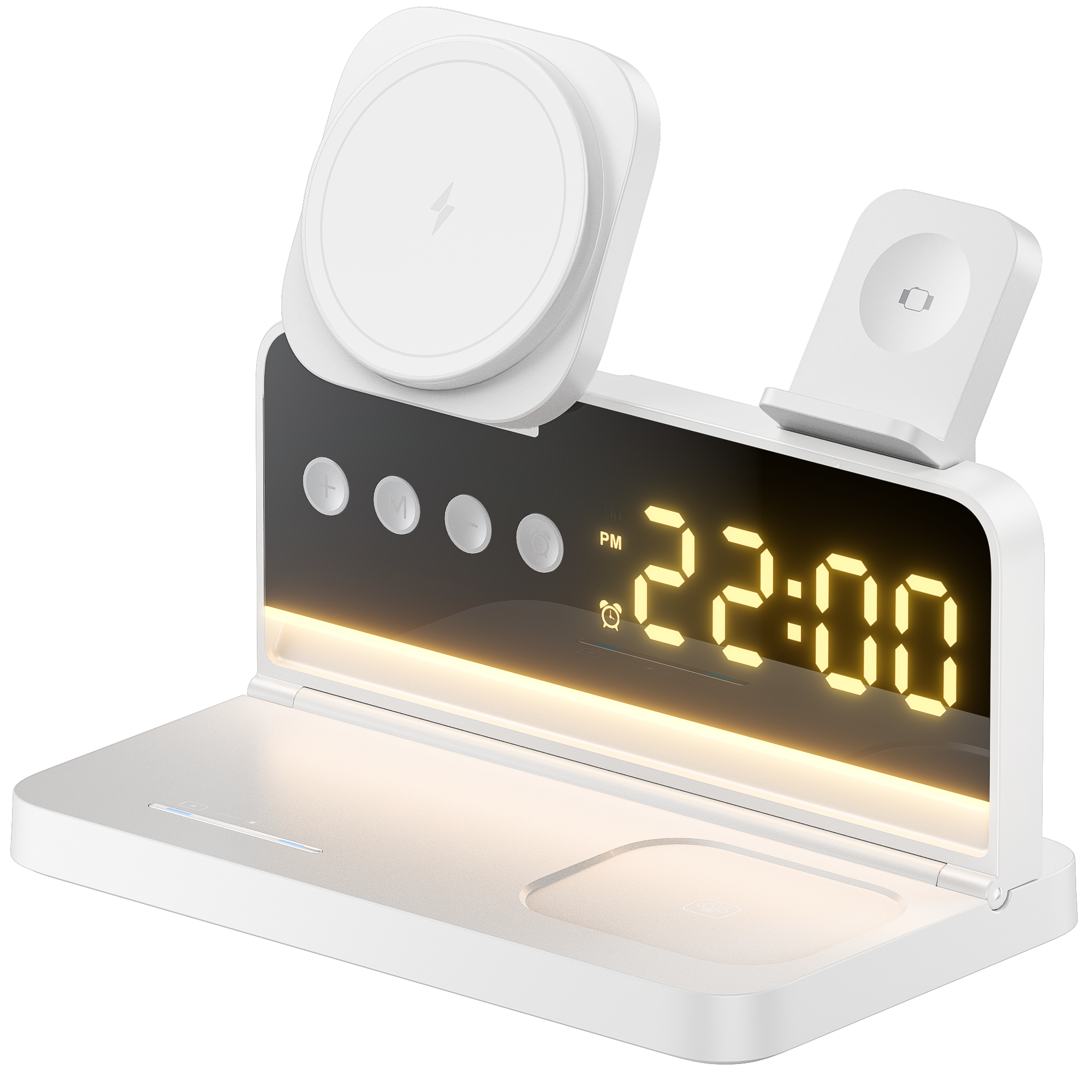 MOVESPEED 5-in-1 MagSafe Wireless Charging Station with 15W Fast Charger, Alarm Clock & Night Light for iPhone, Apple Watch, AirPods