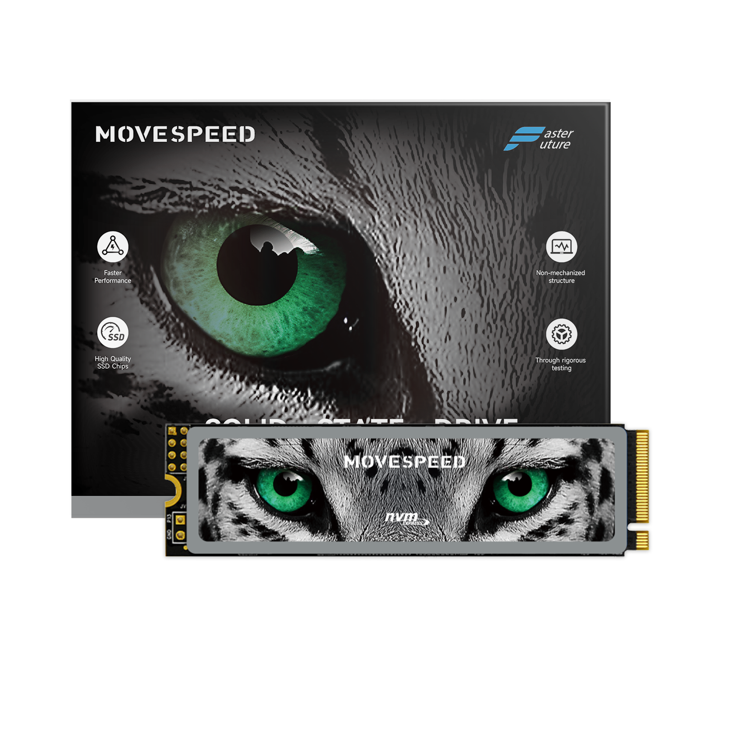 BEWEGUNGSGESCHWINDIGKEIT Snow Leopard 5000 MB/s PCIe 4.0 NVMe M.2 1/2 TB SSD 