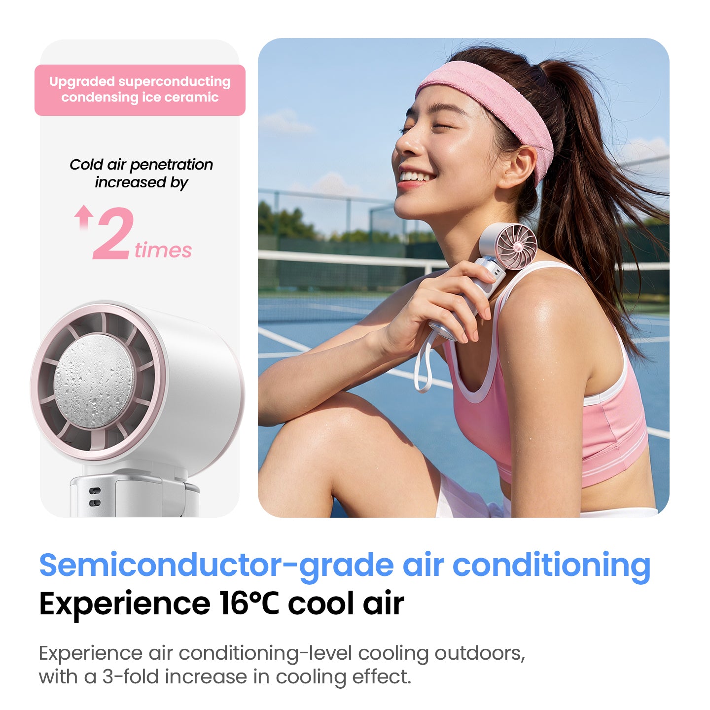 MOVESPEED 17000RPM Ice Cooling Mini Handheld Fan, 3-in-1 Portable USB Desk Fan with 10,000mAh Power Bank, 180° Foldable Pocket Fan for Travel Camping Outdoors