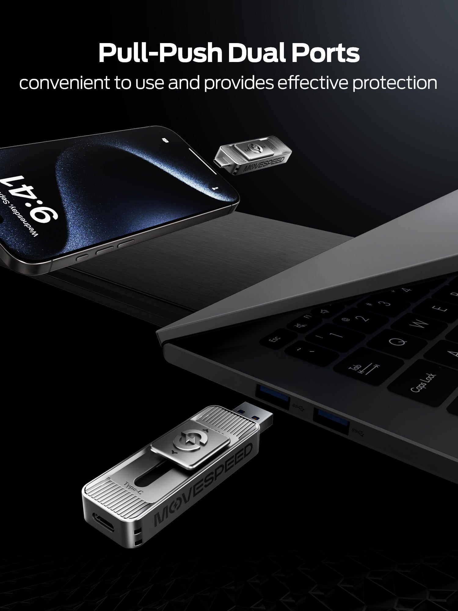 MOVE SPEED SP05/SP10 128GB-2TB 500MB/s 1000MB/s Read/Write Speed, USB 3.2 Gen2+Type C Solid State Flash Drive Flash Drive