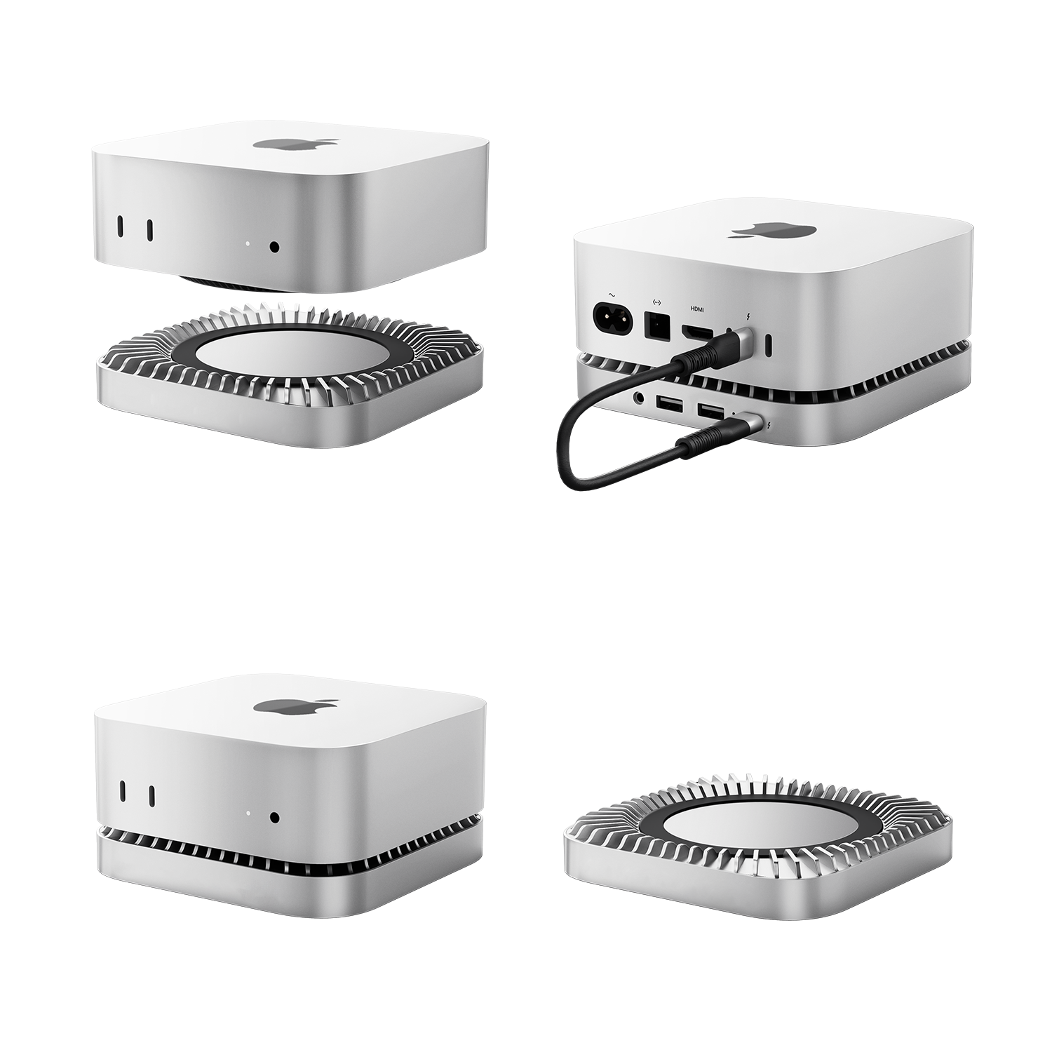 New M4/M4Pro Mac Mini 10 Ports/4 Ports Hub & Stand Max 10Gbps/40Gbps Transfer Speed with NVMe M.2 /SATA SSD (512GB-4TB)/SSD Enclosure