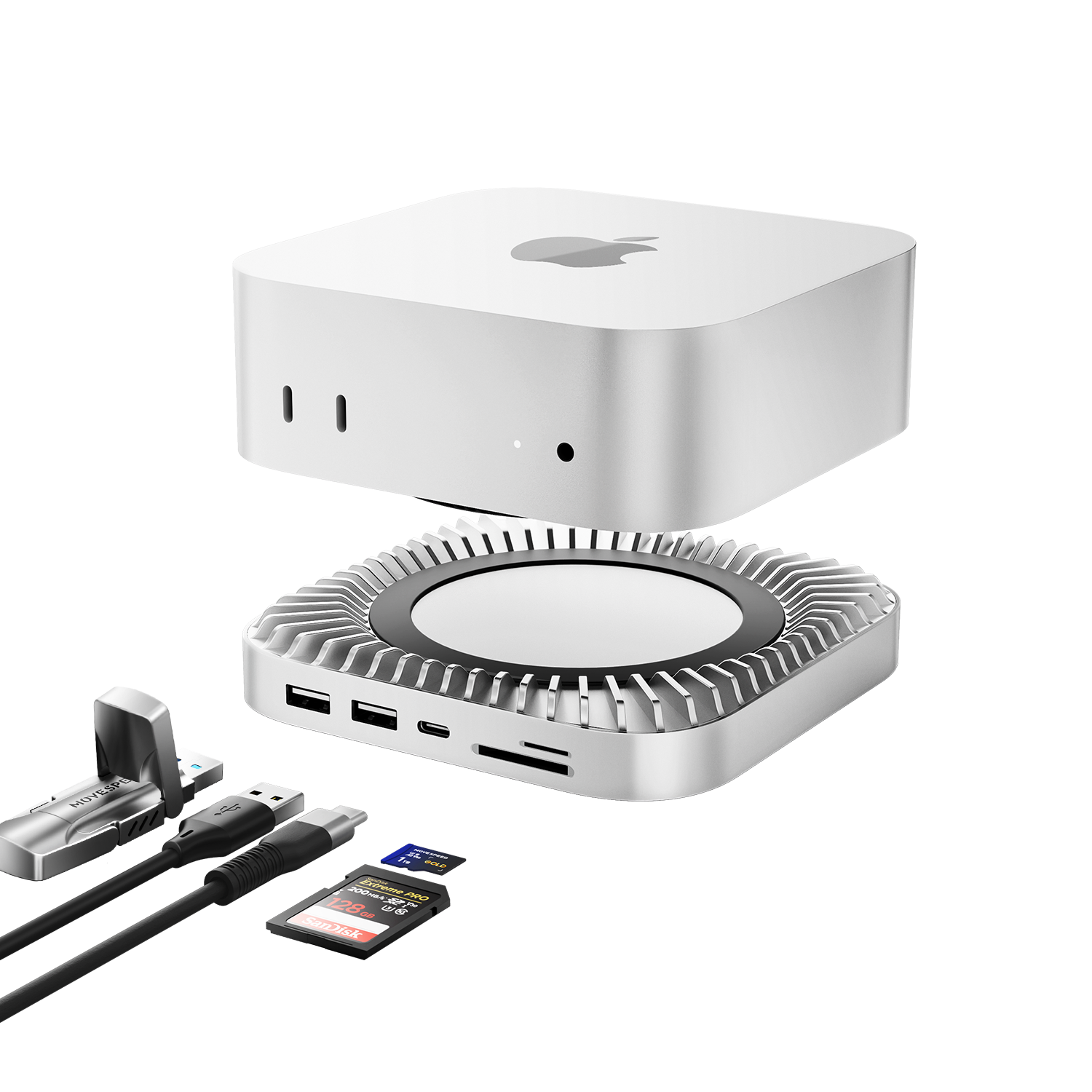 2024/M4 Mac Mini Hub & Stand with NVMe/ M.2 SSD Enclosure