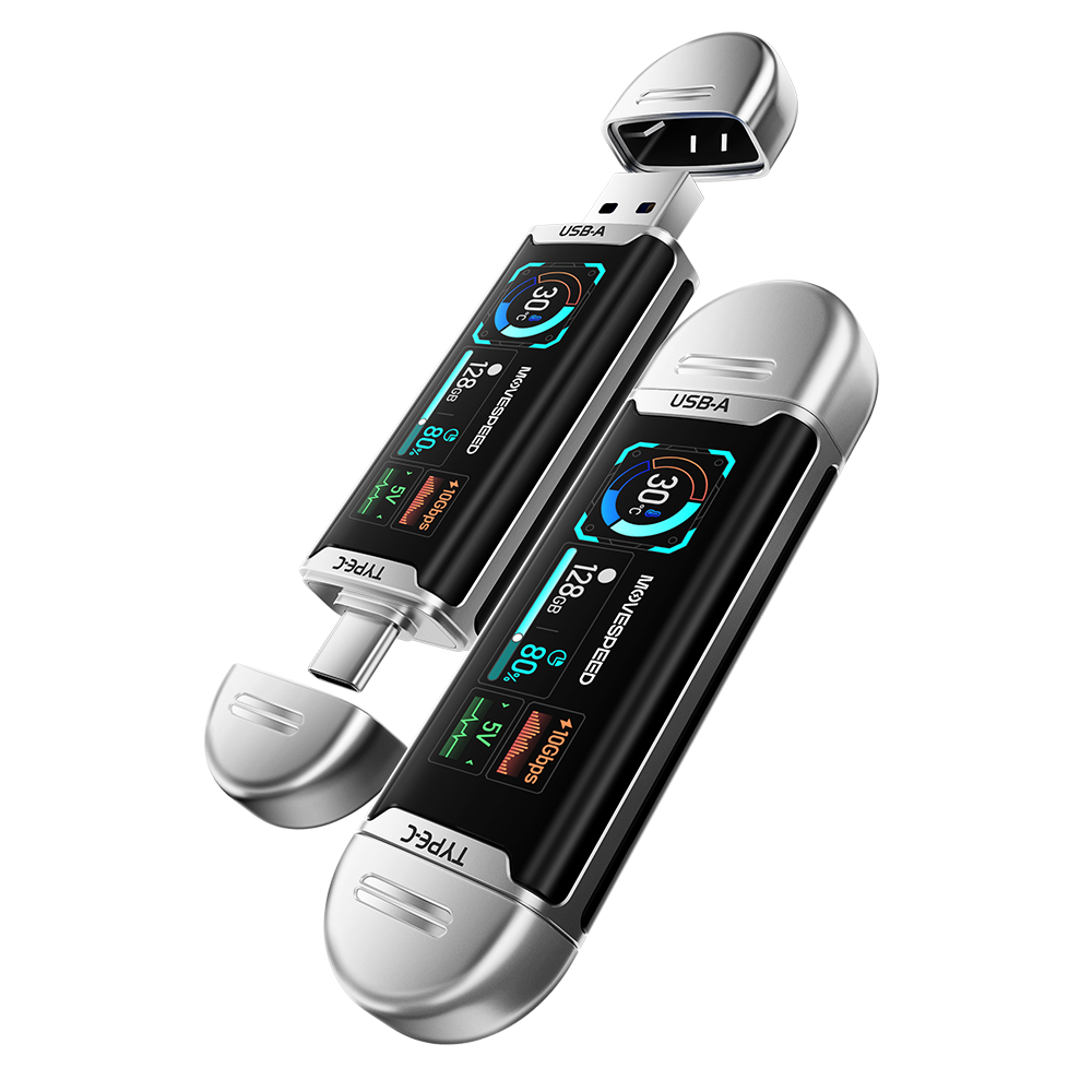 SeeU SU10 Smart Display USB Drive 128GB-2TB 1090MB/s, USB 3.2 Gen2+Type C with Dual Ports