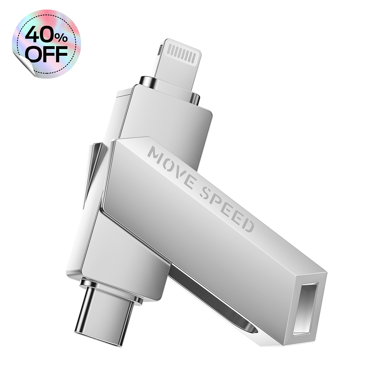 MOVESPEED 128GB-512GB Apple MFi Program Flash Drive Lightning/Type C for iPhone & iPad