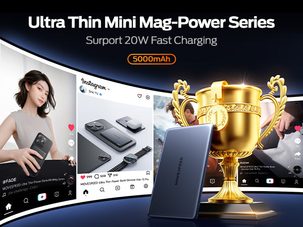 F-SPEED S05 00X 青　DEMO Amazon.com: MOVE SPEED 0.5'' 10,000mAh Magnetic Power Bank