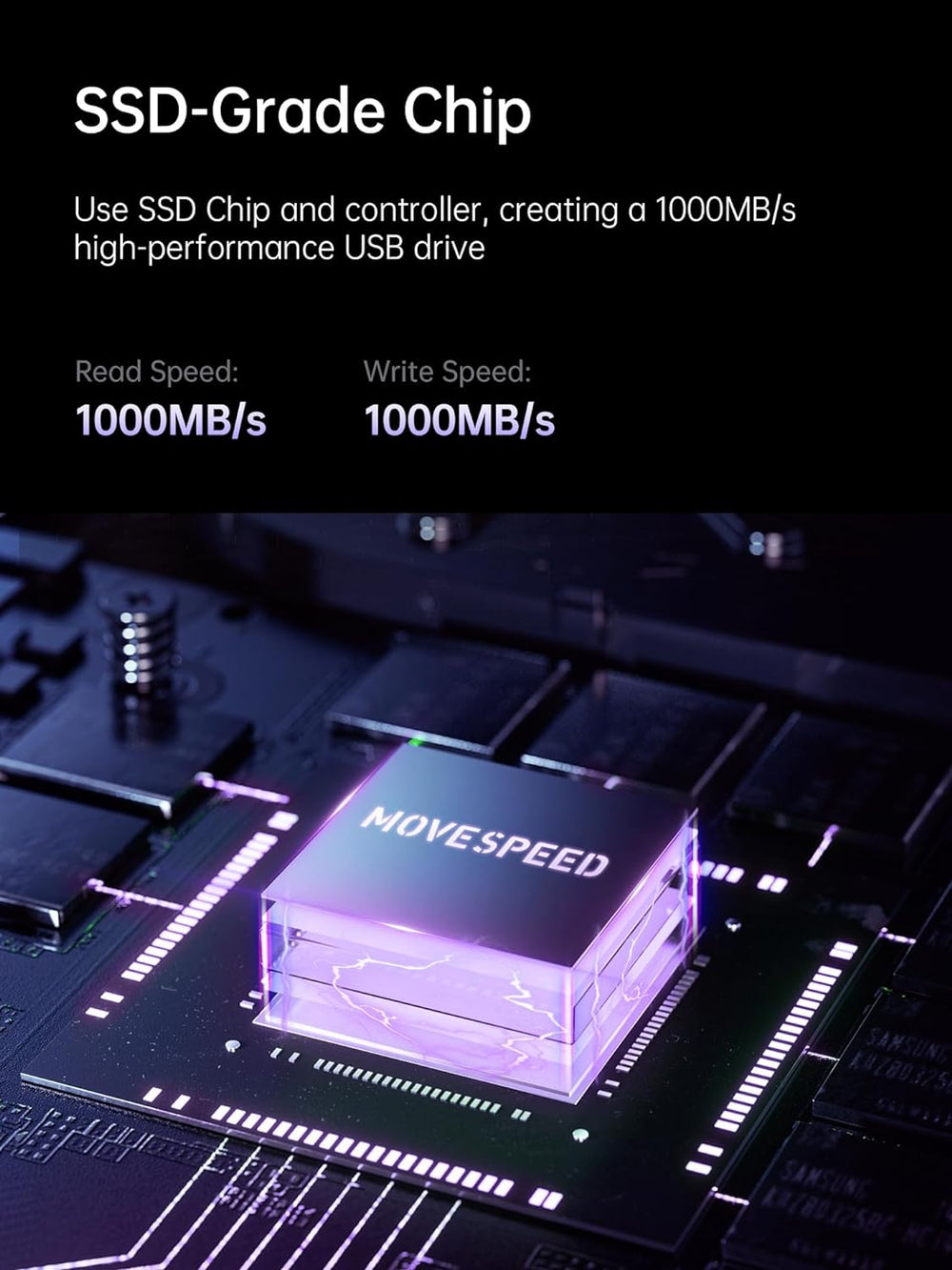Ultra-Fast USB Drive: MOVESPEED 1090MB/s | 128GB-2TB | USB 3.2/Type C